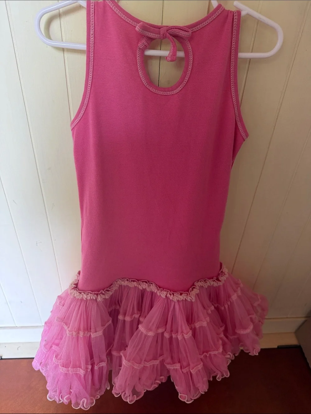 Girls Pink Sequin Lace Tank Dance Dress with Ruffled Tulle Skirt